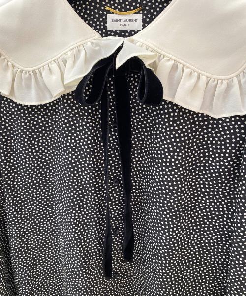 Saint Laurent Paris（サンローランパリ）Saint Laurent Paris (サンローランパリ) ドットブラウス ブラック サイズ:36の古着・服飾アイテム