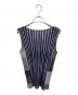 PLEATS PLEASE (プリーツプリーズ) ストライプノースリーブカットソー パープル サイズ:3：14000円