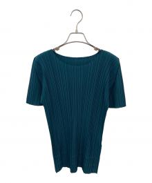 PLEATS PLEASE（プリーツプリーズ）の古着「プリーツカットソー」｜グリーン