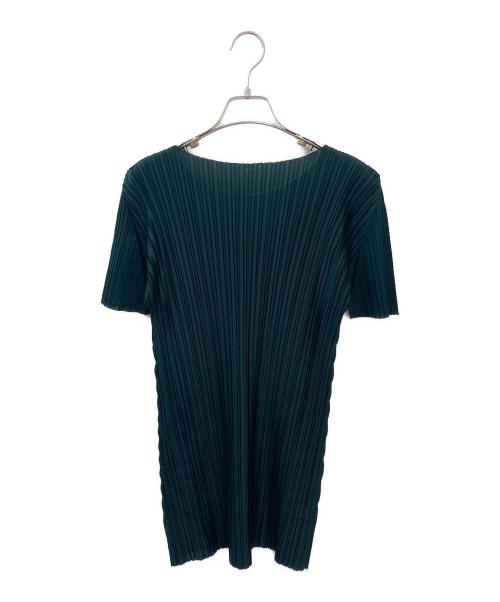 PLEATS PLEASE（プリーツプリーズ）PLEATS PLEASE (プリーツプリーズ) プリーツ半袖カットソー グリーン サイズ:3の古着・服飾アイテム