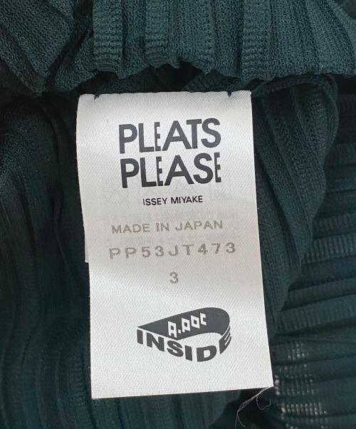 PLEATS PLEASE（プリーツプリーズ）PLEATS PLEASE (プリーツプリーズ) プリーツ半袖カットソー グリーン サイズ:3の古着・服飾アイテム