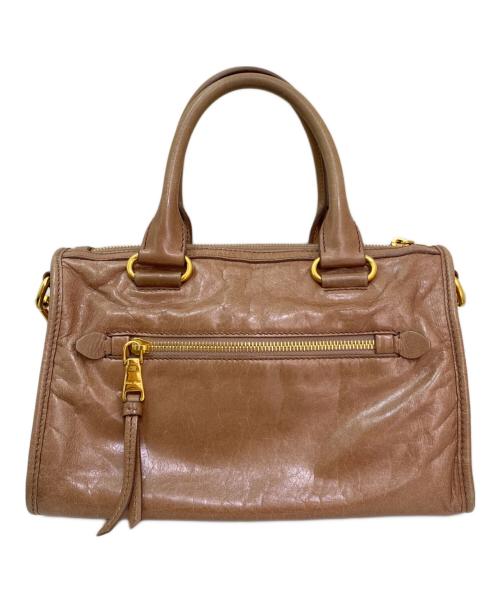 MIU MIU（ミュウミュウ）MIU MIU (ミュウミュウ) VITELLO SHINE ピンクブラウンの古着・服飾アイテム