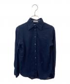 MADISON BLUEマディソンブルー）の古着「HIGH COLLAR N.MADAME S/S SH W/VOILE」｜ネイビー