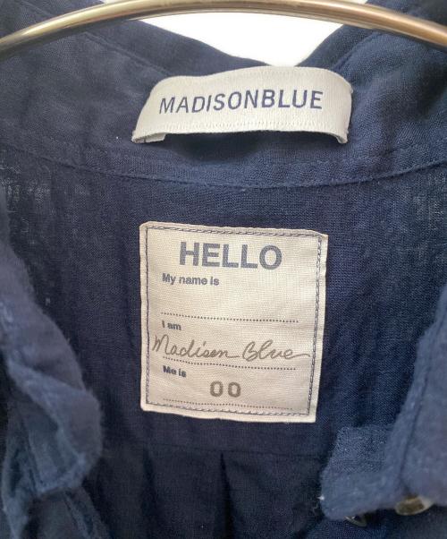 MADISON BLUE（マディソンブルー）MADISON BLUE (マディソンブルー) HIGH COLLAR N.MADAME S/S SH W/VOILE ネイビー サイズ:00の古着・服飾アイテム