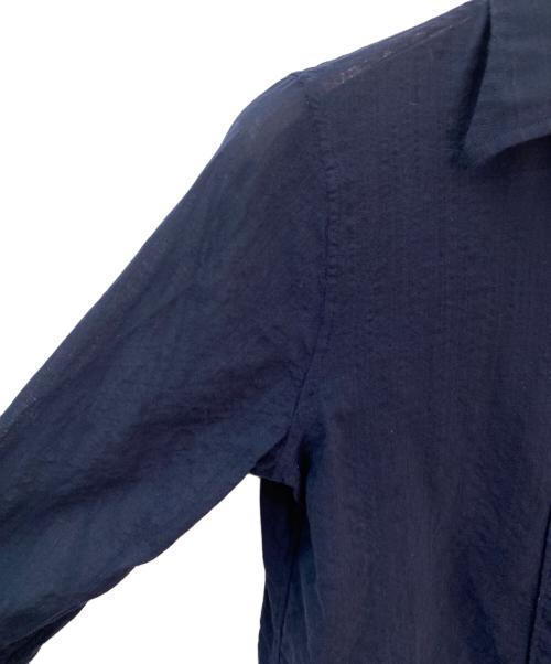 MADISON BLUE（マディソンブルー）MADISON BLUE (マディソンブルー) HIGH COLLAR N.MADAME S/S SH W/VOILE ネイビー サイズ:00の古着・服飾アイテム