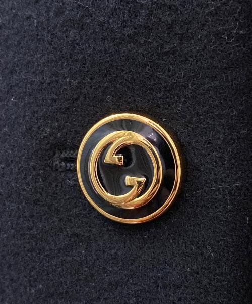 GUCCI（グッチ）GUCCI (グッチ) GGボタンロングコート ブラック サイズ:42の古着・服飾アイテム