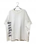 BOTTEGA VENETAボッテガベネタ）の古着「コットンプリント　ジャージーTシャツ」｜ホワイト