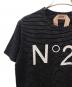 中古・古着 N°21 (ヌメロヴェントゥーロ) ボーダーロゴTシャツ ブラック サイズ:XS：15000円