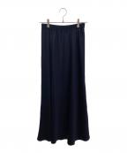 DEPAREILLEデパリエ）の古着「サテンフレアスカート」｜ネイビー