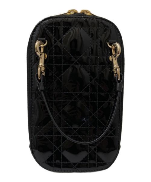 Christian Dior（クリスチャン ディオール）Christian Dior (クリスチャン ディオール) Lady Dior Call'in Dior フォンホルダー ブラックの古着・服飾アイテム
