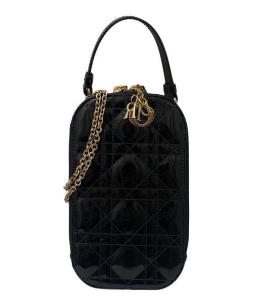 Christian Dior（クリスチャン ディオール）Christian Dior (クリスチャン ディオール) Lady Dior Call'in Dior フォンホルダー ブラックの古着・服飾アイテム