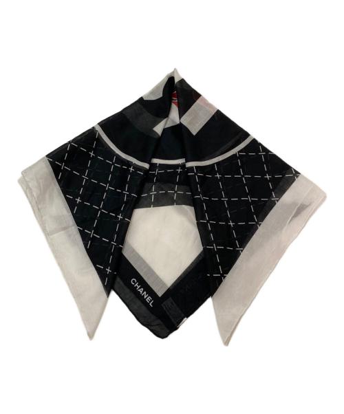 CHANEL（シャネル）CHANEL (シャネル) スカーフ ブラック×ホワイトの古着・服飾アイテム