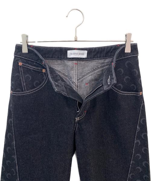 MARINE SERRE（マリーンセル）MARINE SERRE (マリーンセル) MOON LASER DENIM ブラック サイズ:36の古着・服飾アイテム
