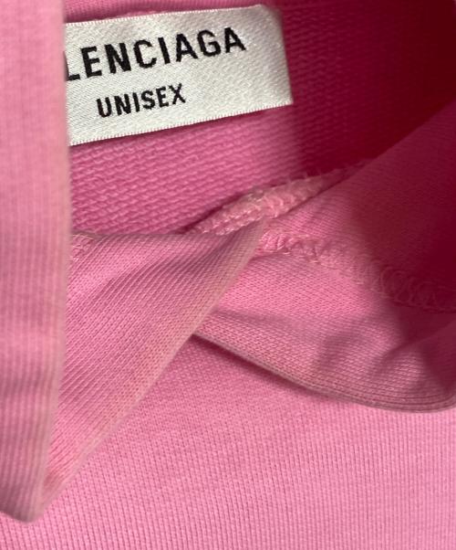 BALENCIAGA（バレンシアガ）BALENCIAGA (バレンシアガ) ラインストーンBBロゴプルオーバーパーカー ピンク サイズ:XSの古着・服飾アイテム