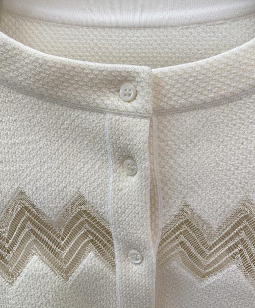 ALAIA（アライア）ALAIA (アライア) トクルーネッククロップドカーディガン ホワイト サイズ:36の古着・服飾アイテム