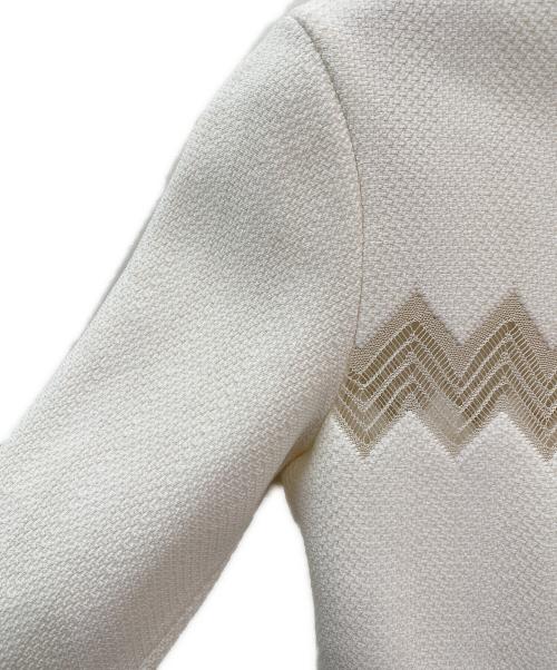 ALAIA（アライア）ALAIA (アライア) トクルーネッククロップドカーディガン ホワイト サイズ:36の古着・服飾アイテム