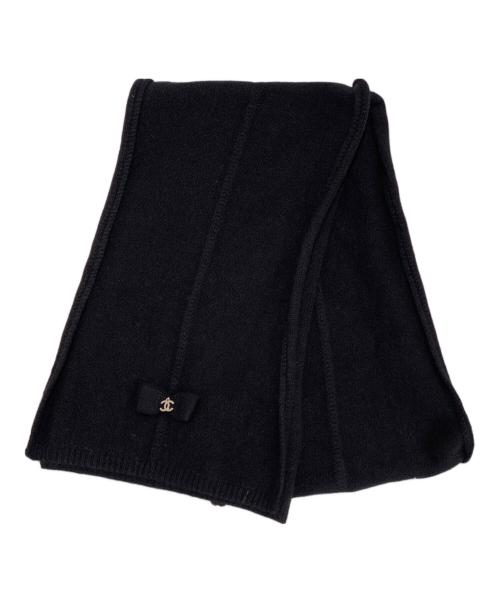 CHANEL（シャネル）CHANEL (シャネル) カシミヤマフラー ブラックの古着・服飾アイテム