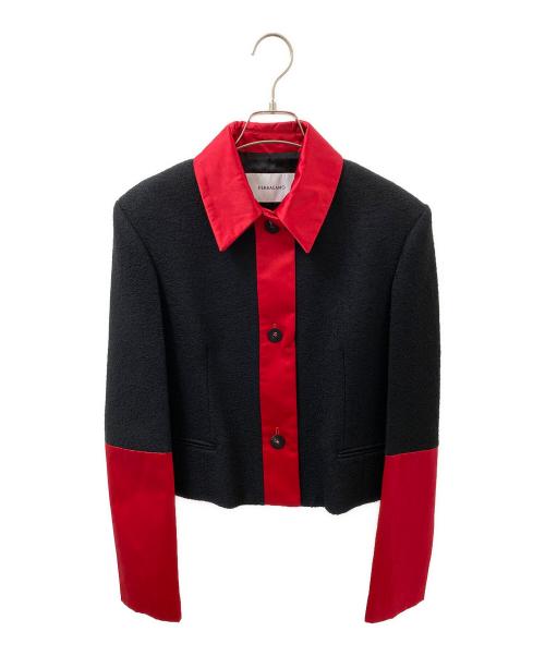 Ferragamo（フェラガモ）Ferragamo (フェラガモ) 切替ジャケット ブラック×レッド サイズ:40の古着・服飾アイテム