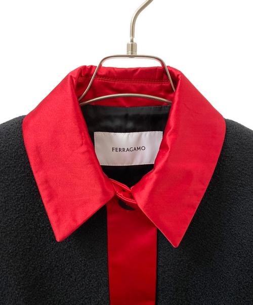 Ferragamo（フェラガモ）Ferragamo (フェラガモ) 切替ジャケット ブラック×レッド サイズ:40の古着・服飾アイテム