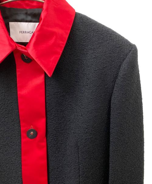 Ferragamo（フェラガモ）Ferragamo (フェラガモ) 切替ジャケット ブラック×レッド サイズ:40の古着・服飾アイテム