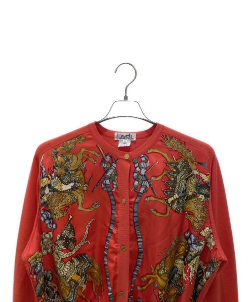HERMES（エルメス）HERMES (エルメス) シルクブラウス/カーディガン レッド サイズ:42の古着・服飾アイテム