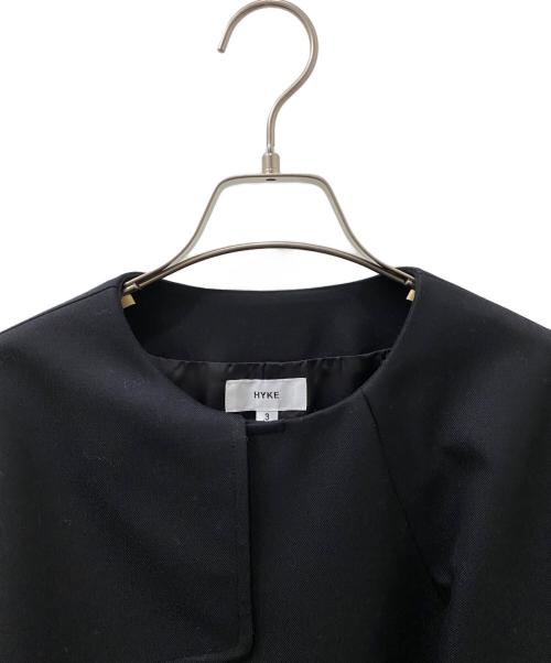 HYKE（ハイク）HYKE (ハイク) ノーカラーコート ブラック サイズ:3の古着・服飾アイテム