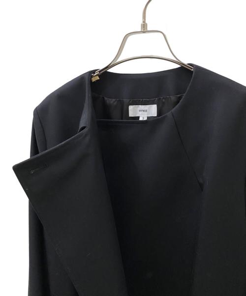 HYKE（ハイク）HYKE (ハイク) ノーカラーコート ブラック サイズ:3の古着・服飾アイテム