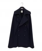 MADISON BLUEマディソンブルー）の古着「BIG P CAPE カシミヤ混ケープコート」｜ネイビー