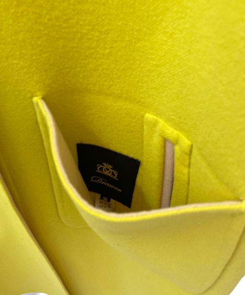 DRAWER（ドゥロワー）DRAWER (ドゥロワー) 配色リバーノーカラーコート イエロー サイズ:36の古着・服飾アイテム