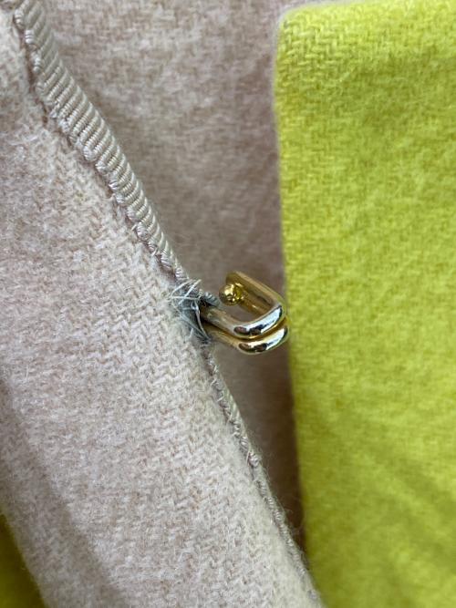 DRAWER（ドゥロワー）DRAWER (ドゥロワー) 配色リバーノーカラーコート イエロー サイズ:36の古着・服飾アイテム