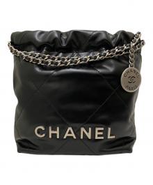 CHANEL（シャネル）の古着「シャネル22 ミニ」｜ブラック×シルバー金具
