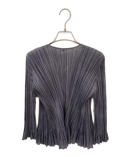 PLEATS PLEASE（プリーツプリーズ）PLEATS PLEASE (プリーツプリーズ) ボタンレスカーディガン グレー サイズ:3の古着・服飾アイテム
