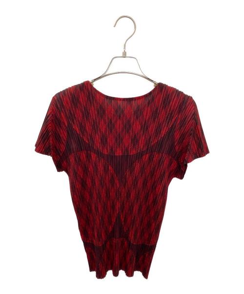 PLEATS PLEASE（プリーツプリーズ）PLEATS PLEASE (プリーツプリーズ) 半袖カットソー レッド サイズ:3の古着・服飾アイテム
