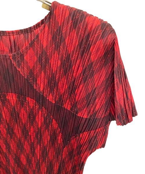 PLEATS PLEASE（プリーツプリーズ）PLEATS PLEASE (プリーツプリーズ) 半袖カットソー レッド サイズ:3の古着・服飾アイテム