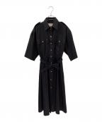 CELINEセリーヌ）の古着「シャツワンピース」｜ブラック