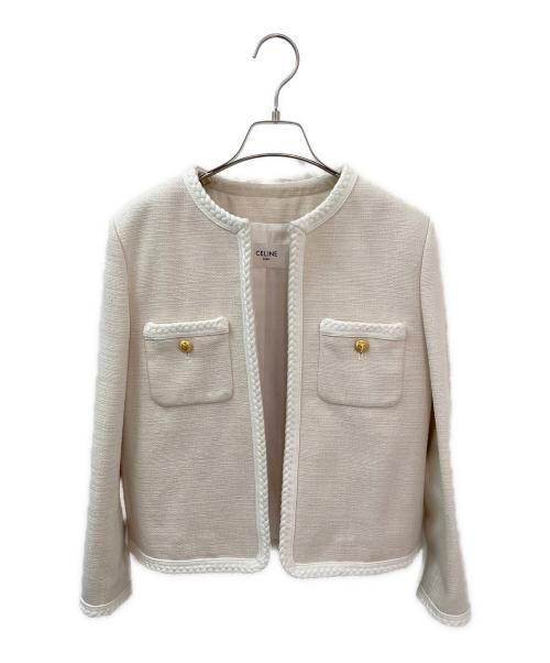 CELINE（セリーヌ）CELINE (セリーヌ) ノーカラージャケット ホワイト サイズ:38の古着・服飾アイテム