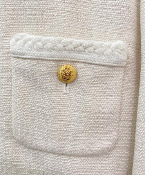 CELINE（セリーヌ）CELINE (セリーヌ) ノーカラージャケット ホワイト サイズ:38の古着・服飾アイテム