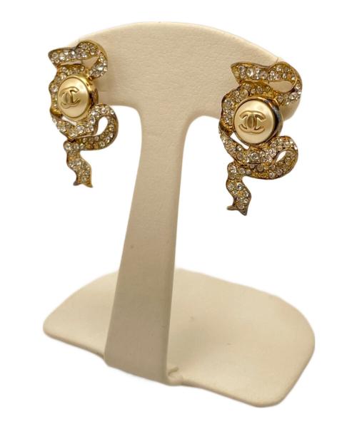 CHANEL（シャネル）CHANEL (シャネル) ストーン付ココマークピアス　2018年製 ゴールドの古着・服飾アイテム