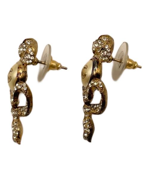 CHANEL（シャネル）CHANEL (シャネル) ストーン付ココマークピアス　2018年製 ゴールドの古着・服飾アイテム