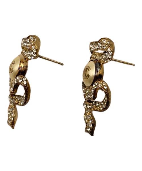 CHANEL（シャネル）CHANEL (シャネル) ストーン付ココマークピアス　2018年製 ゴールドの古着・服飾アイテム