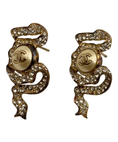 CHANEL（シャネル）CHANEL (シャネル) ストーン付ココマークピアス　2018年製 ゴールドの古着・服飾アイテム
