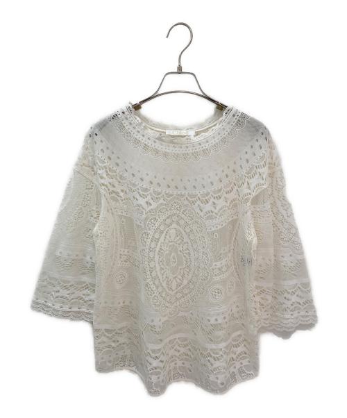 Chloe（クロエ）Chloe (クロエ) レースカットソー アイボリー サイズ:34の古着・服飾アイテム