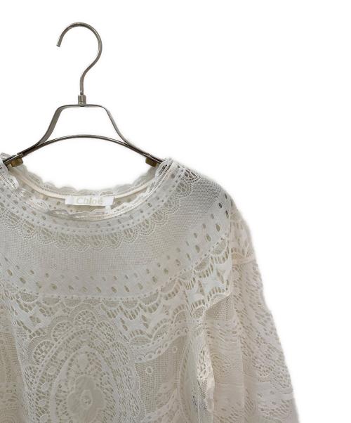 Chloe（クロエ）Chloe (クロエ) レースカットソー アイボリー サイズ:34の古着・服飾アイテム