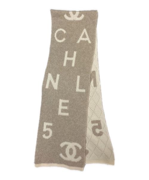 CHANEL（シャネル）CHANEL (シャネル) ココマークロゴマフラー ベージュの古着・服飾アイテム