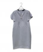 YOKO CHANヨーコチャン）の古着「パールスリットライン ドレス」｜スカイブルー