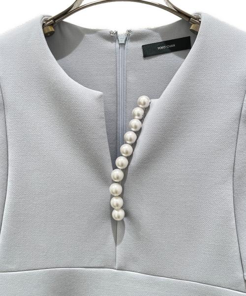 YOKO CHAN（ヨーコチャン）YOKO CHAN (ヨーコチャン) パールスリットライン ドレス スカイブルー サイズ:40の古着・服飾アイテム