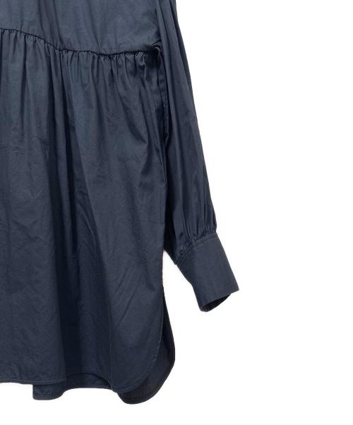 ESTNATION（エストネーション）ESTNATION (エストネーション) コットンフリルカラーブラウス ネイビー サイズ:36の古着・服飾アイテム