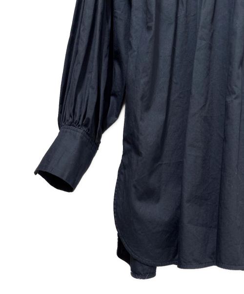 ESTNATION（エストネーション）ESTNATION (エストネーション) コットンフリルカラーブラウス ネイビー サイズ:36の古着・服飾アイテム