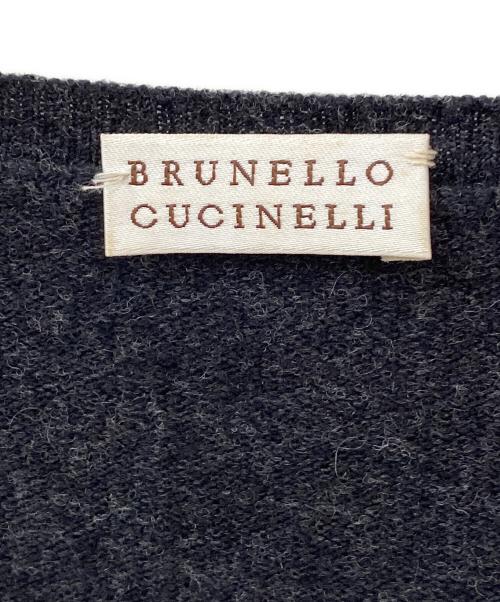BRUNELLO CUCINELLI（ブルネロクチネリ）BRUNELLO CUCINELLI (ブルネロクチネリ) Vネックニット グレー サイズ:Lの古着・服飾アイテム