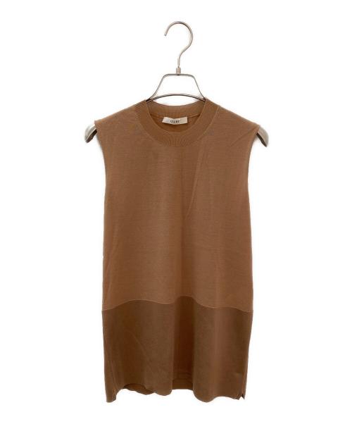 CELINE（セリーヌ）CELINE (セリーヌ) ノースリーブニット ブラウン サイズ:XSの古着・服飾アイテム